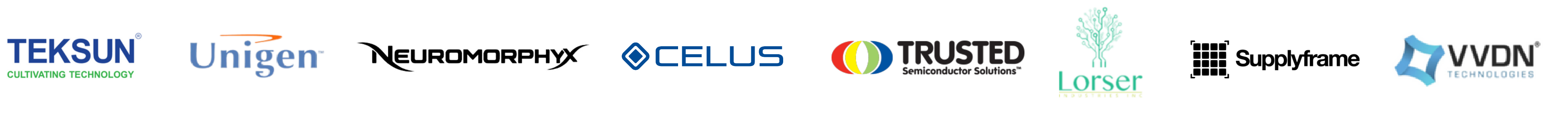 OEM integration partners: Teksun (ecosystem partner bringing Akida to next-generation AIoT devices); Unigen (partnered to deliver an energy-efficient edge AI server built on Akida); Neuromorphyx (strategic customer and go-to-market partner integrating AKD1500 into its Vision NeuroNode edge-AI devices); CELUS (brought the Akida AKD1500 and M.2 module to the CELUS electronics design platform); Trusted Semiconductor Solutions; Lorser Industries (partnered to develop neuromorphic computing systems for software-defined radio devices); Supplyframe (AKD1500 made discoverable in Supplyframe's Design Modeler software); VVDN Technologies (partnered to deliver the industry's first neuromorphic edge AI box, built on Akida AKD1000).
